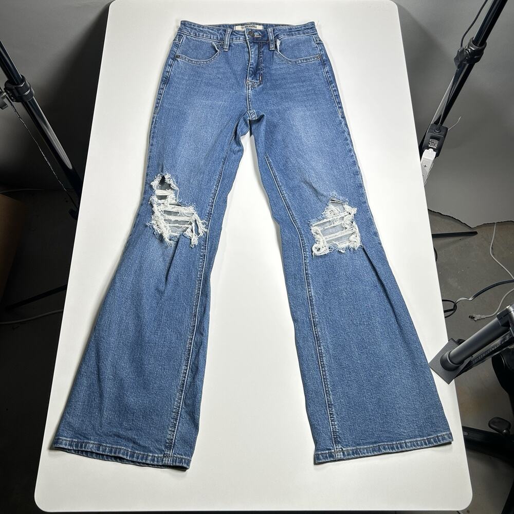 Rock & Roll Denim Jeans Womens 26x31 High Rise Flare Distressed Western